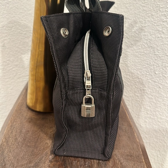 Hermes Handbag Tote PM Yell Line Canvas Gray  HERMES Authentic!!! - Picture 7 of 17